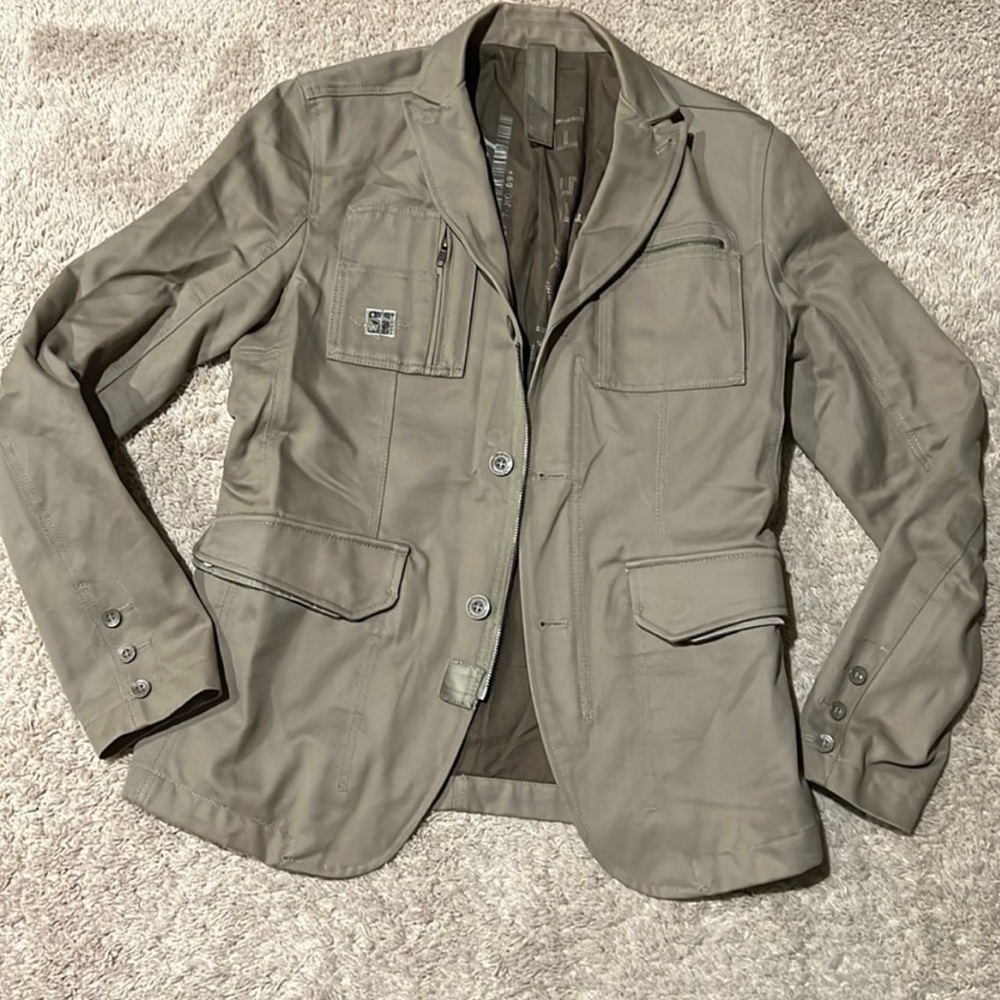 Diesel big trooper canvas military style jacket with both zipper and buttons